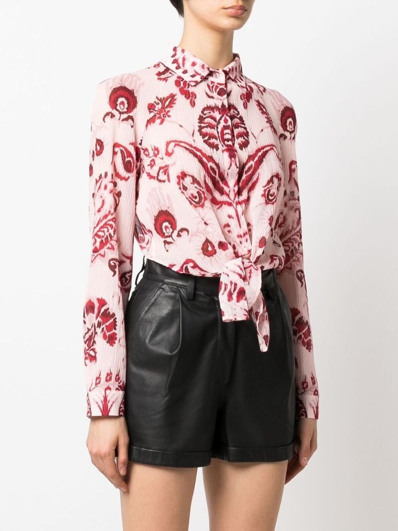 Pink Paisley Print Cotton Shirt