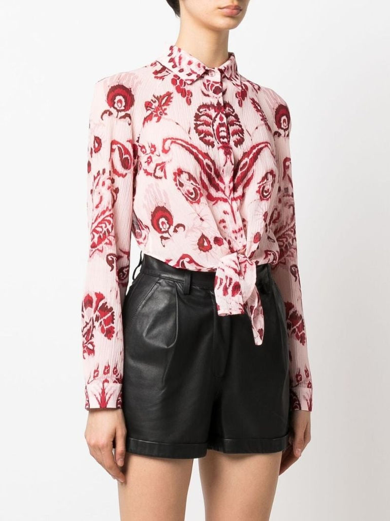 Pink Paisley Print Cotton Shirt