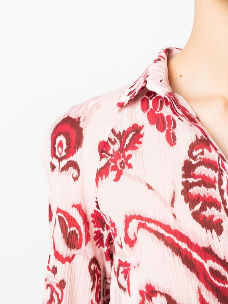 Pink Paisley Print Cotton Shirt