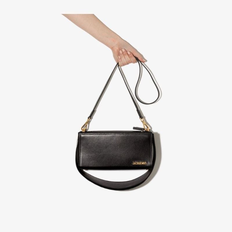 Black Le Rectangle Leather Shoulder Bag