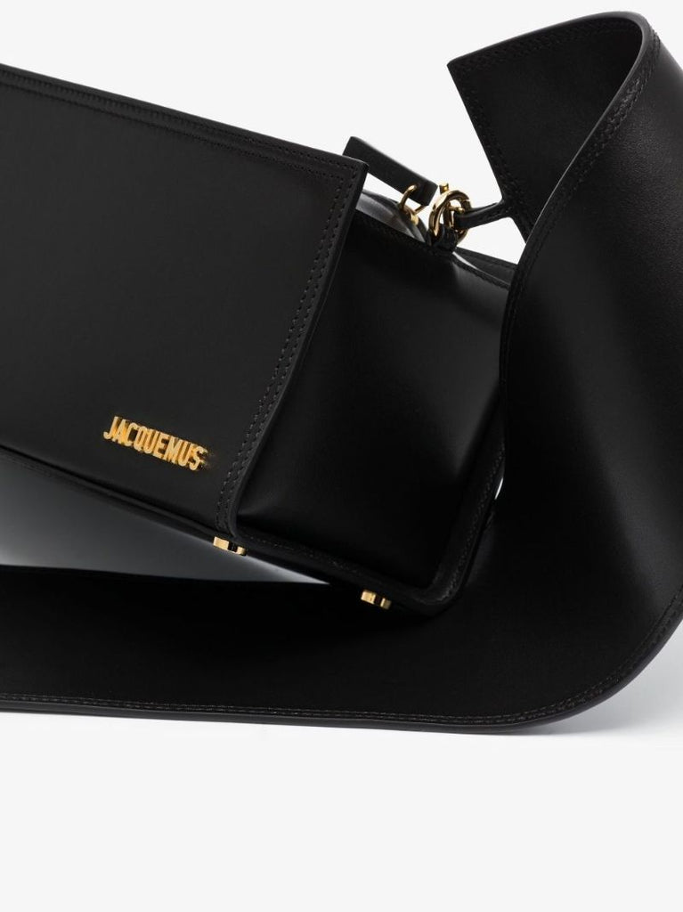 Black Le Rectangle Leather Shoulder Bag