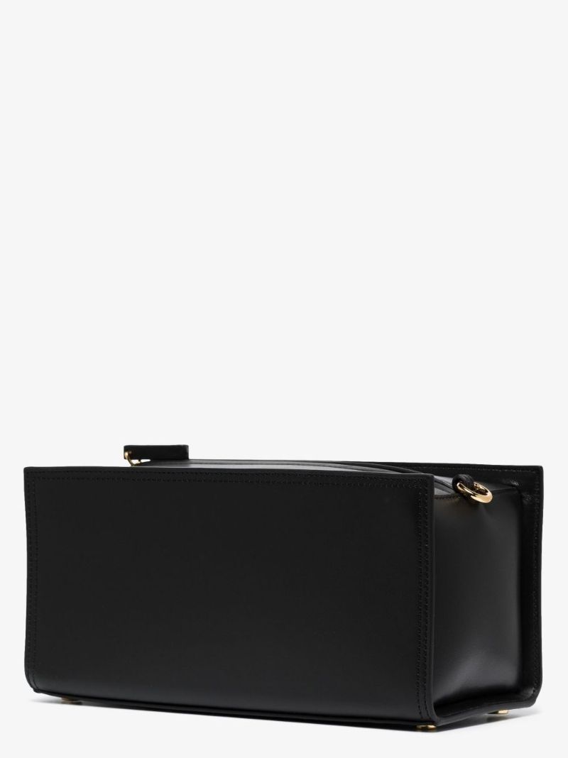 Black Le Rectangle Leather Shoulder Bag