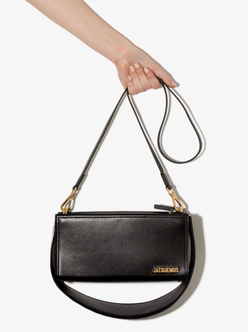 Black Le Rectangle Leather Shoulder Bag