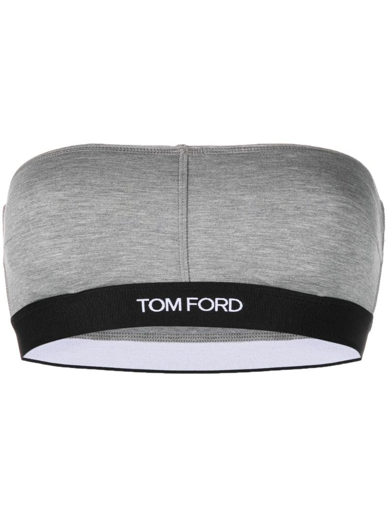 Grey Logo Bandeau Bra
