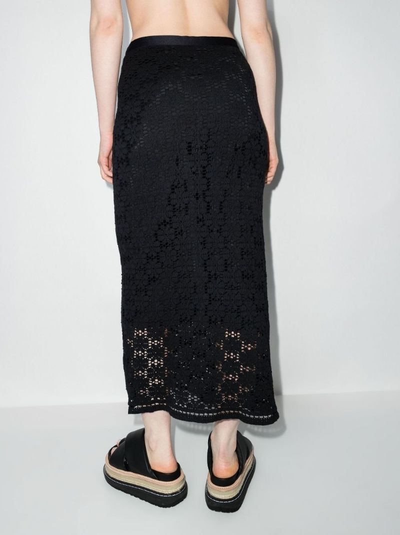Floral Crochet Cotton Midi Skirt