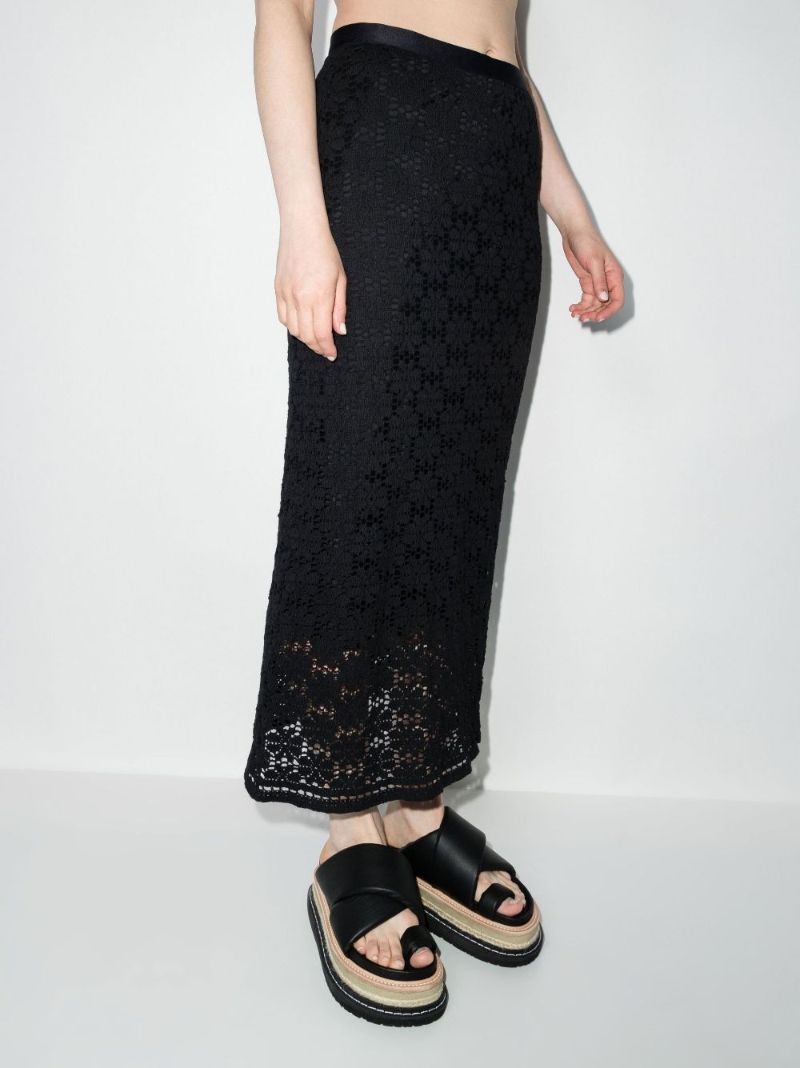Floral Crochet Cotton Midi Skirt
