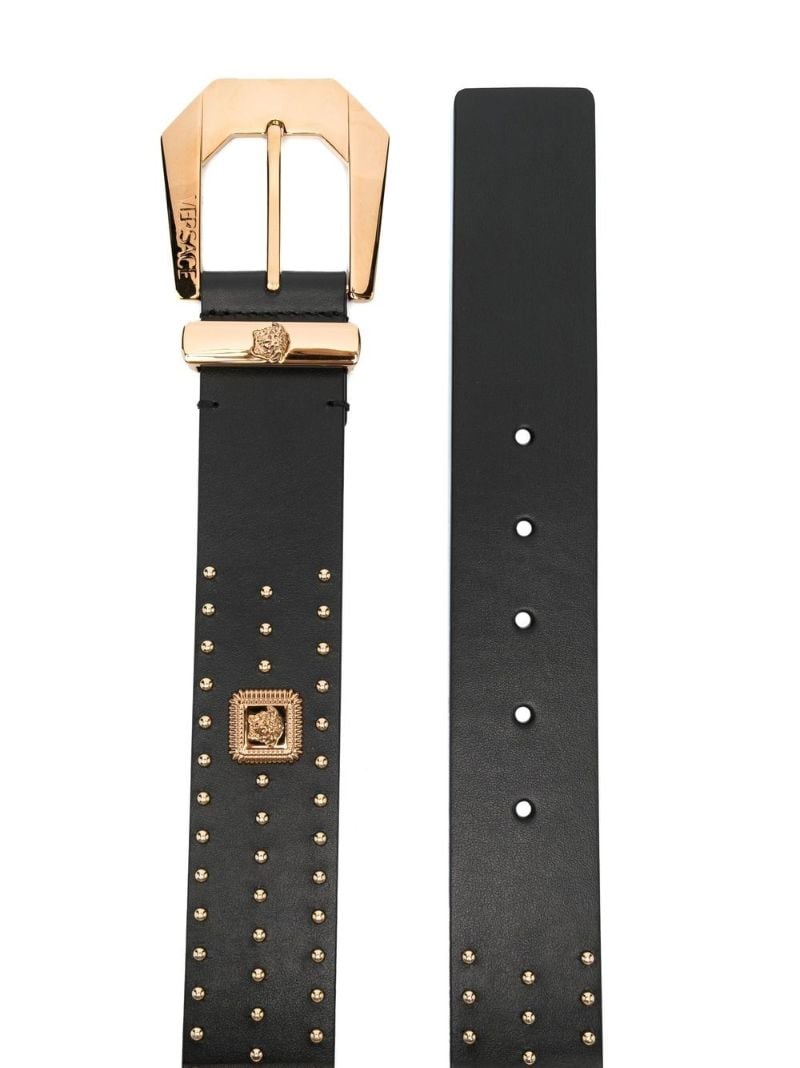 Black Medusa Heritage Studded Leather Belt