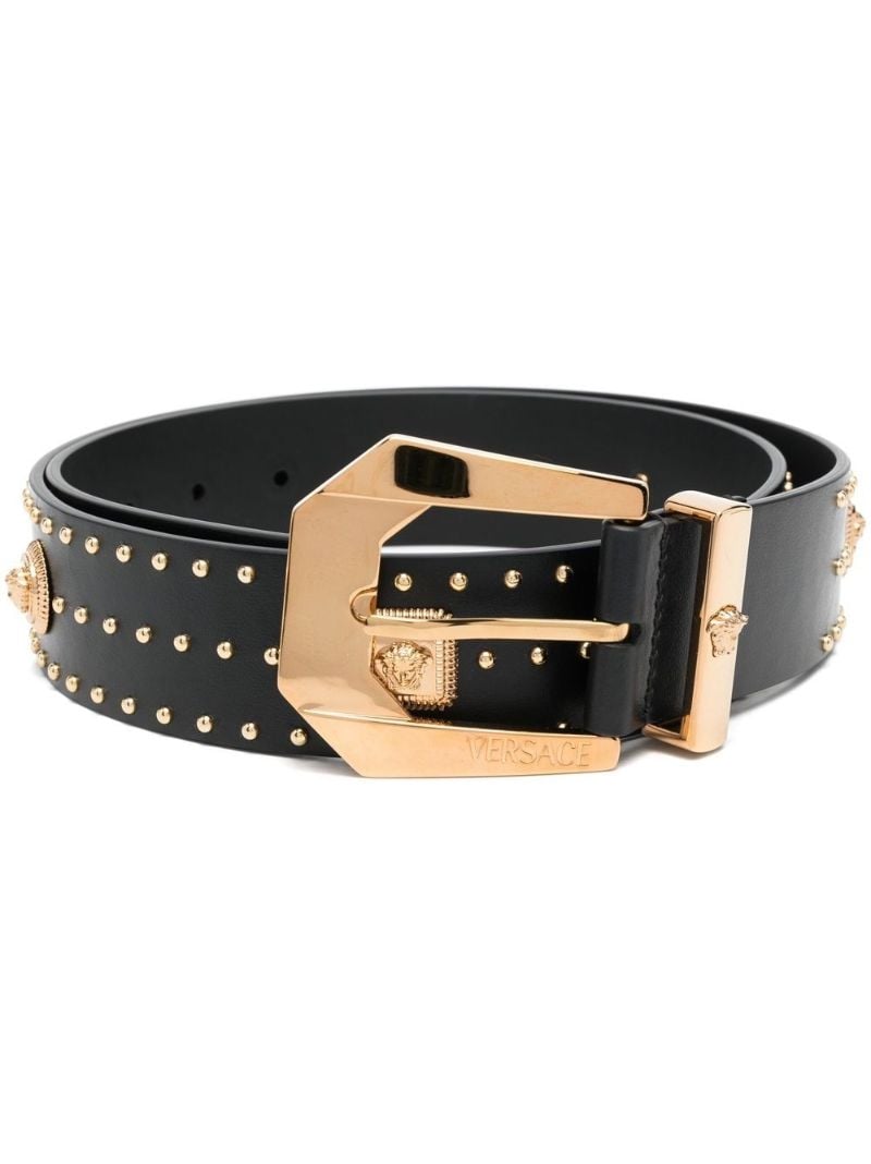 Black Medusa Heritage Studded Leather Belt