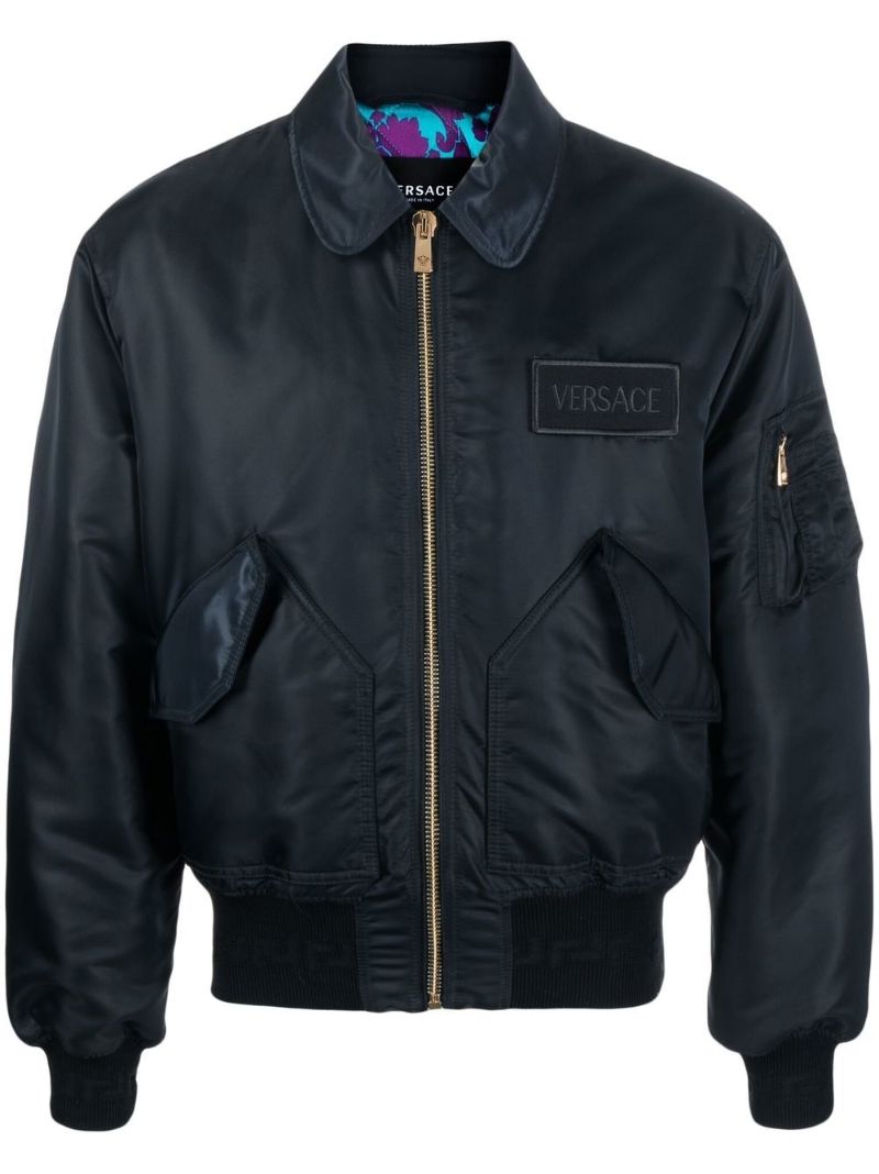 Black Logo Bomber Jacket