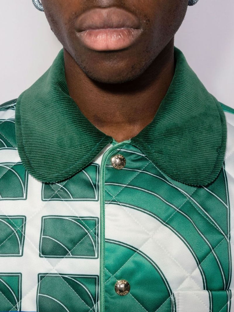 Reve De Tennis Printed Quilted Jacket