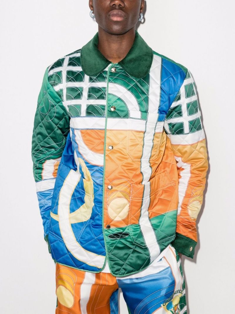 Reve De Tennis Printed Quilted Jacket