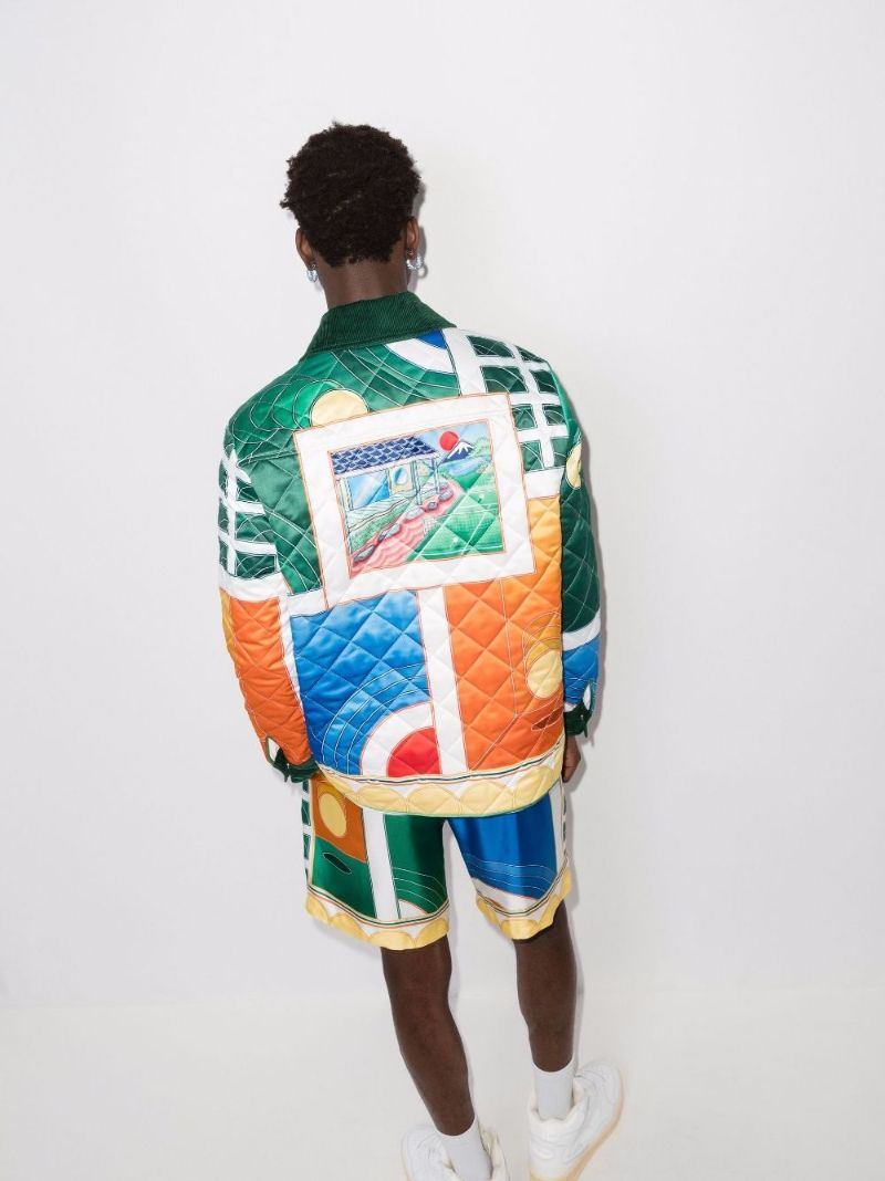 Reve De Tennis Printed Quilted Jacket