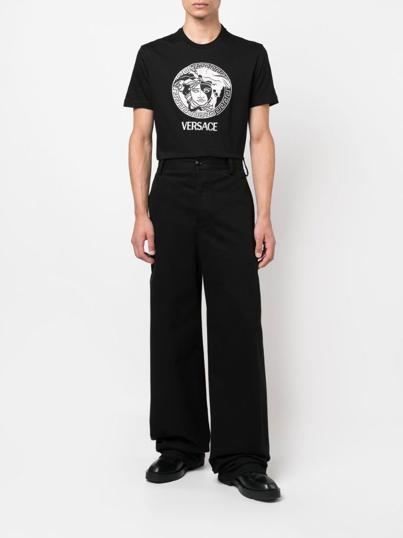 Black Medusa Print Cotton T-shirt