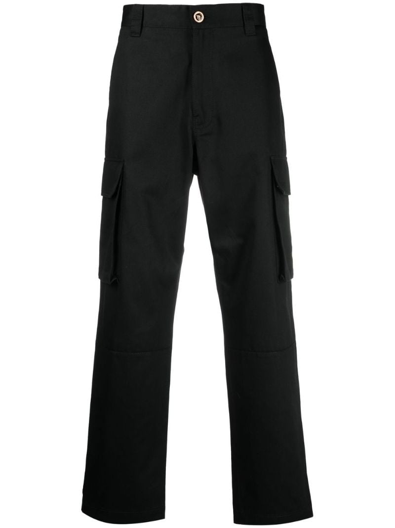 Black Cotton Cargo Trousers