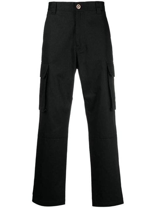 Black Cotton Cargo Trousers