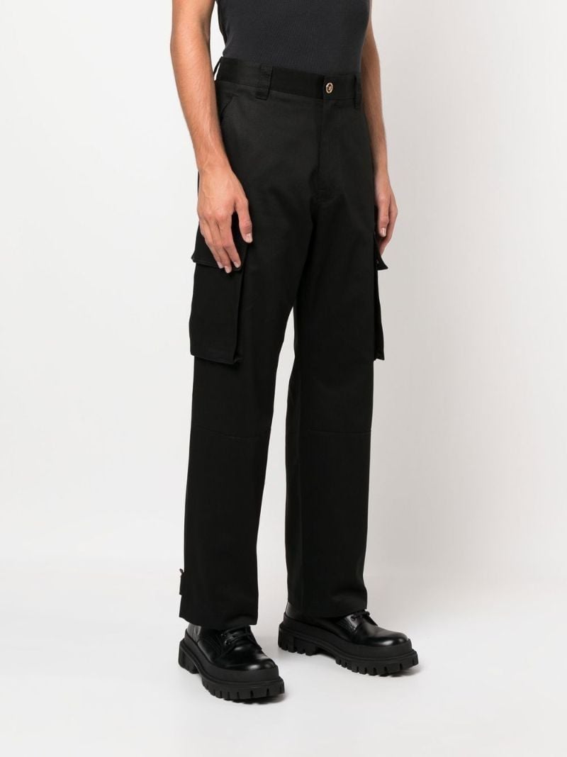 Black Cotton Cargo Trousers