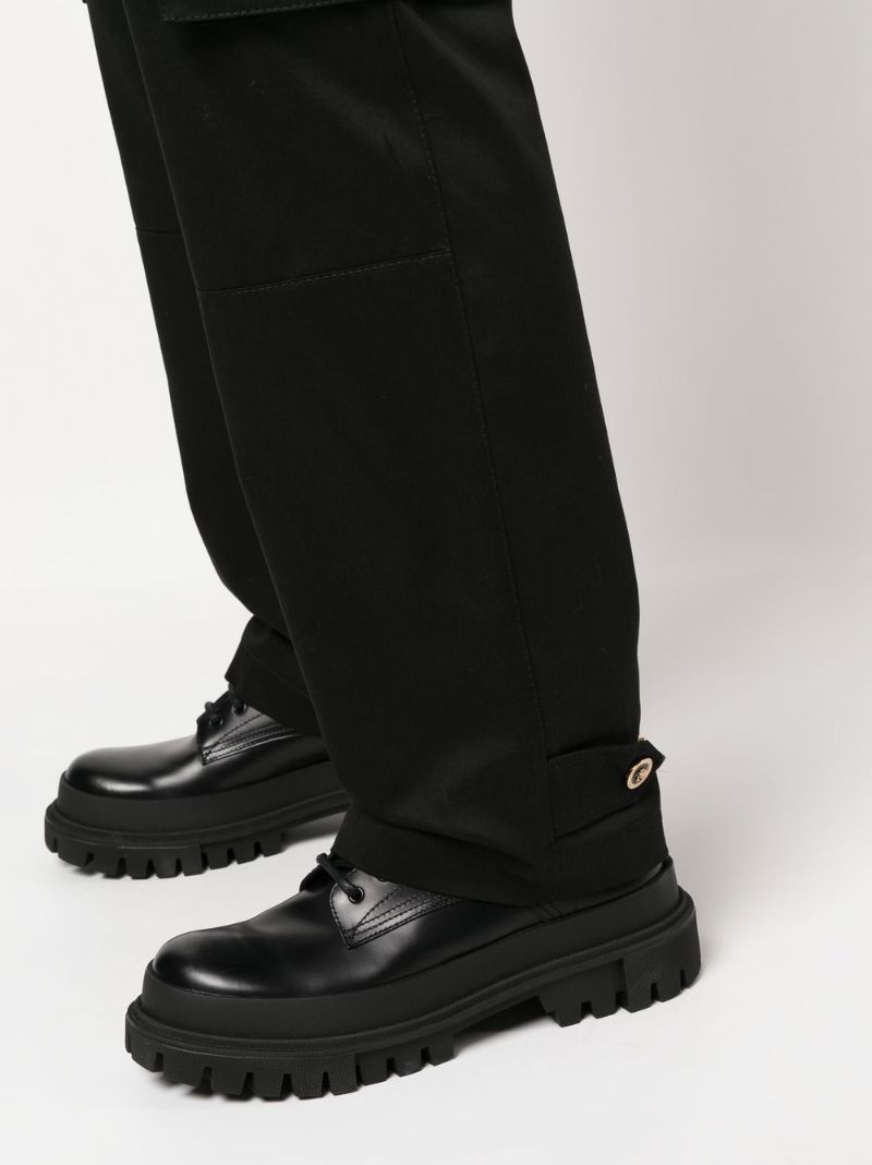 Black Cotton Cargo Trousers
