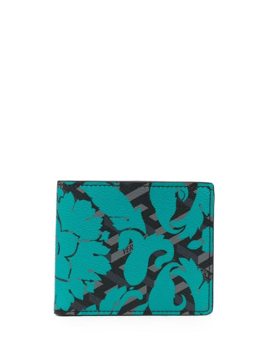 Black La Greca Signature Leather Wallet
