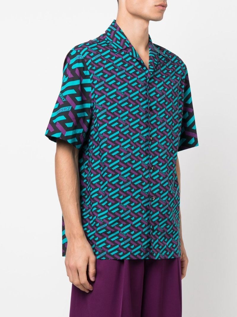 Black La Greca Print Shirt