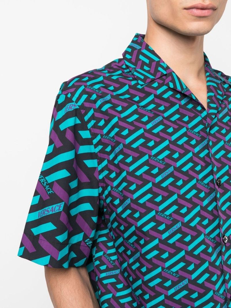 Black La Greca Print Shirt
