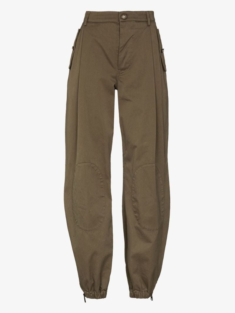 Straight Leg Cotton Cargo Trousers