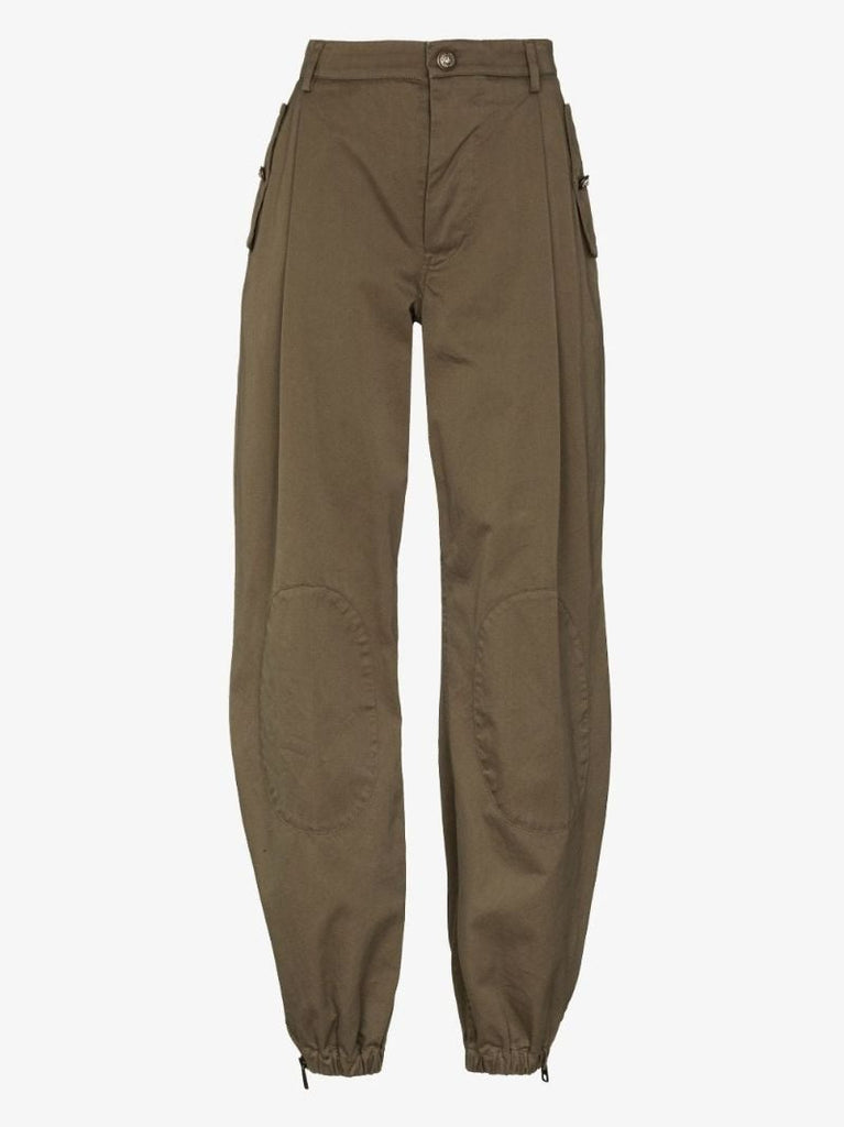 Straight Leg Cotton Cargo Trousers