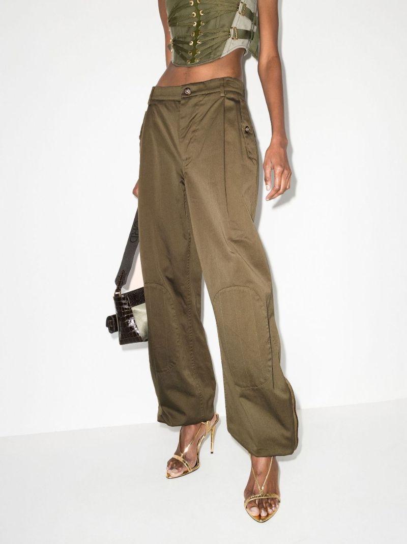 Straight Leg Cotton Cargo Trousers