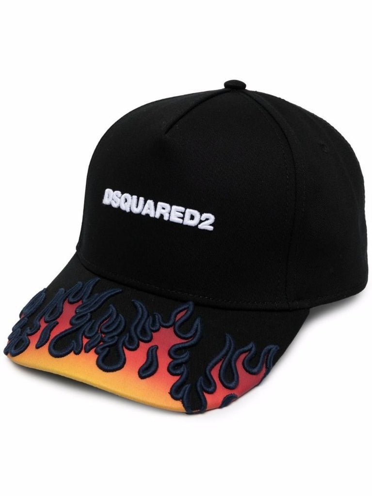 Black Flames Logo Baseball Cap