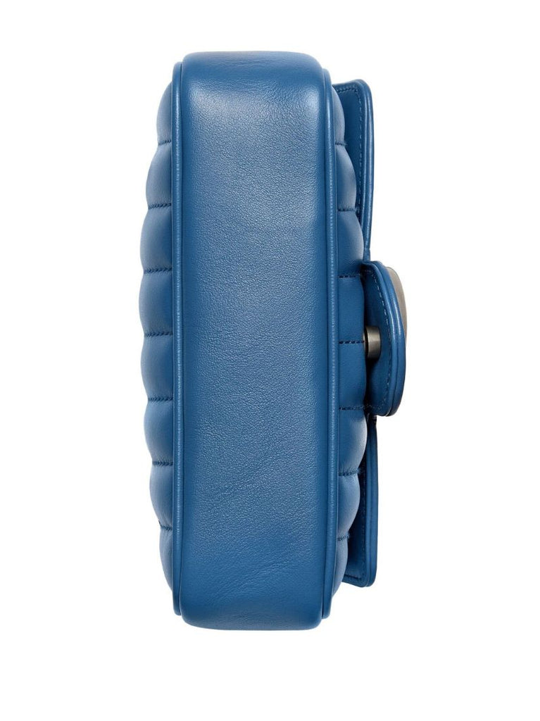 Blue Gg Marmont Super Mini Leather Shoulder Bag