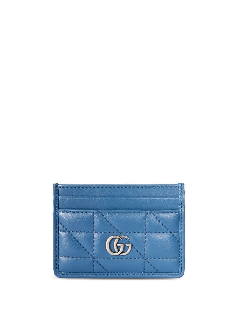 Blue Gg Marmont Leather Card Holder