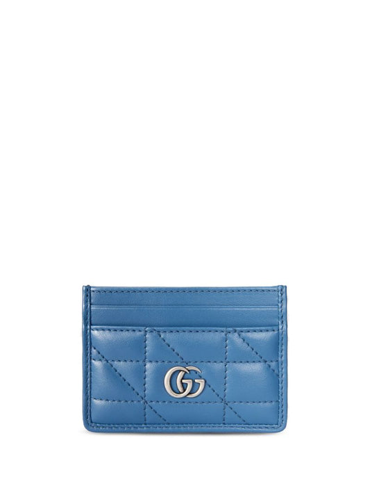 Blue Gg Marmont Leather Card Holder