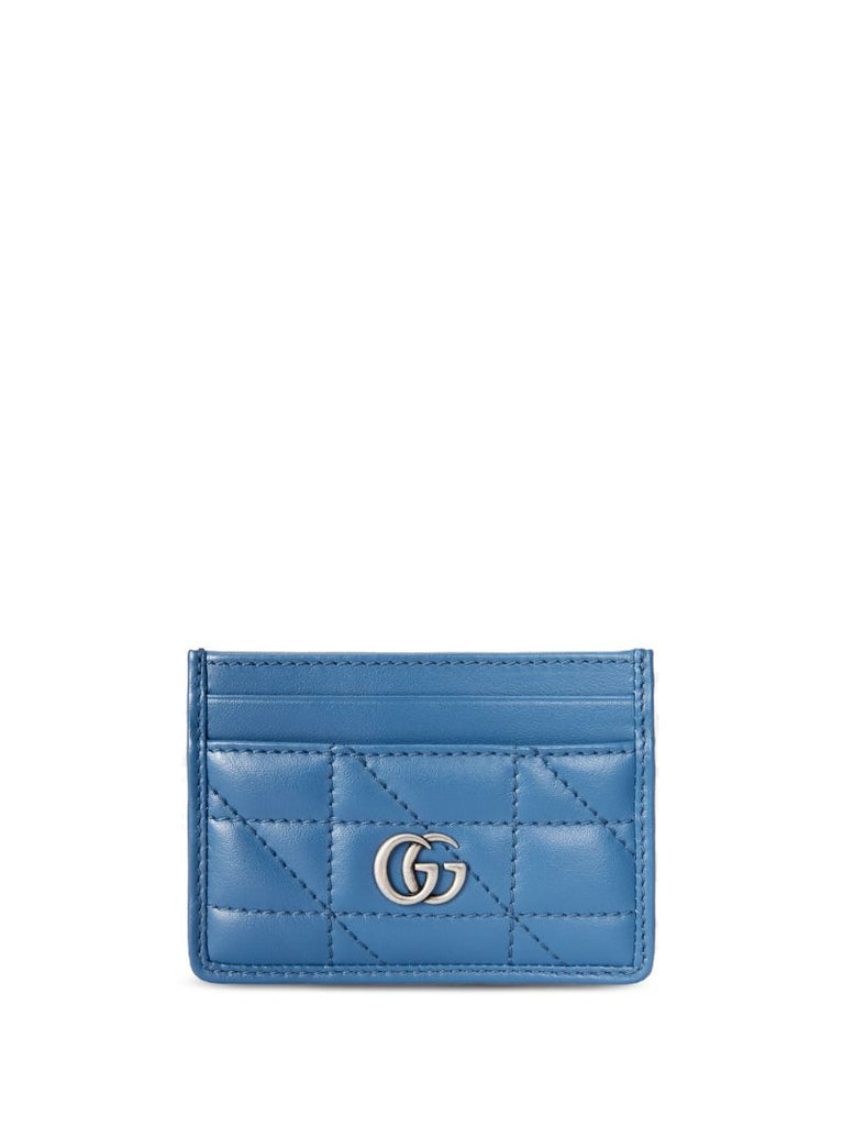 Blue Gg Marmont Leather Card Holder