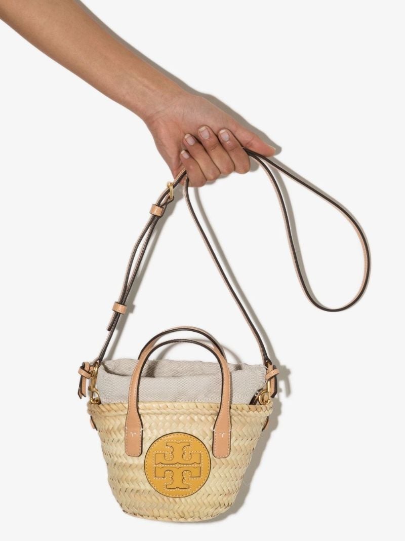 Neutral Ella Mini Straw Tote Bag