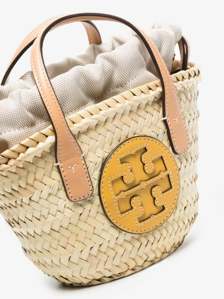 Neutral Ella Mini Straw Tote Bag