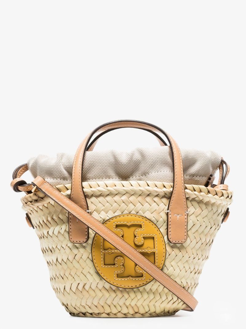 Neutral Ella Mini Straw Tote Bag