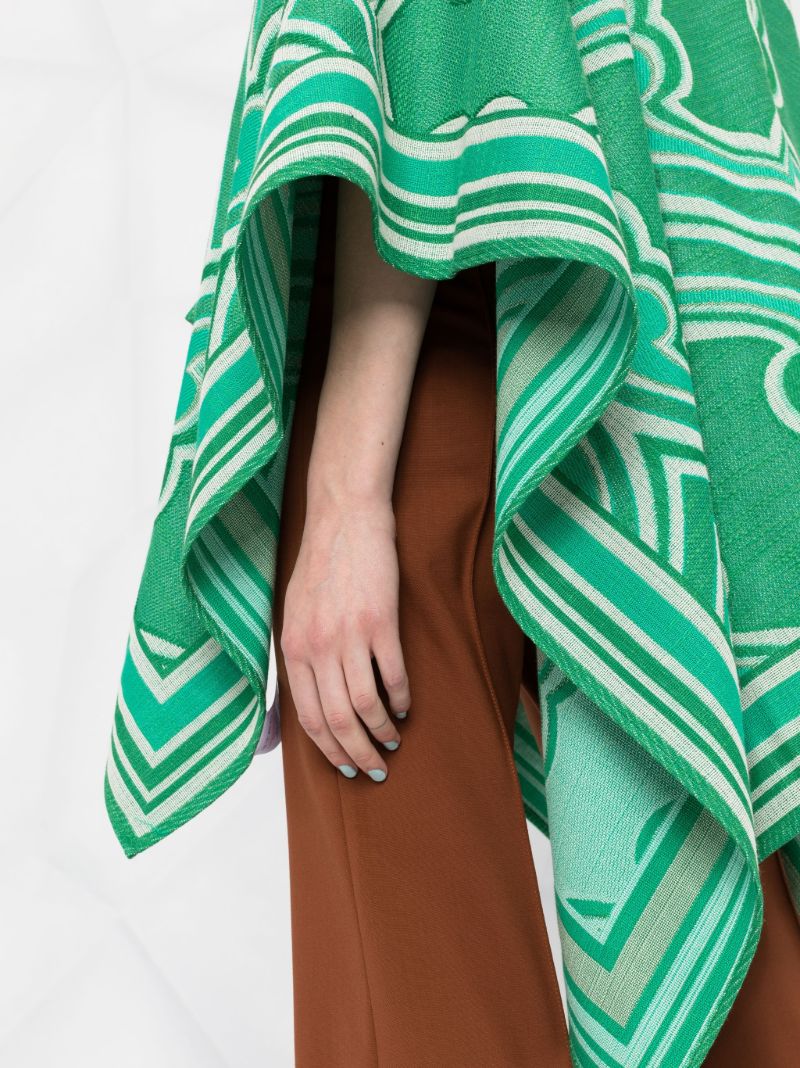 Green Geometric Pattern Cotton Cape
