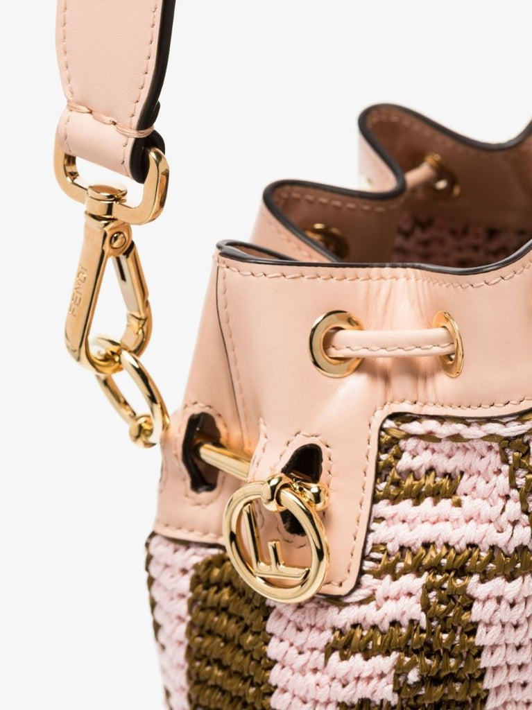 Pink Mon Tresor Mini Crochet Bucket Bag