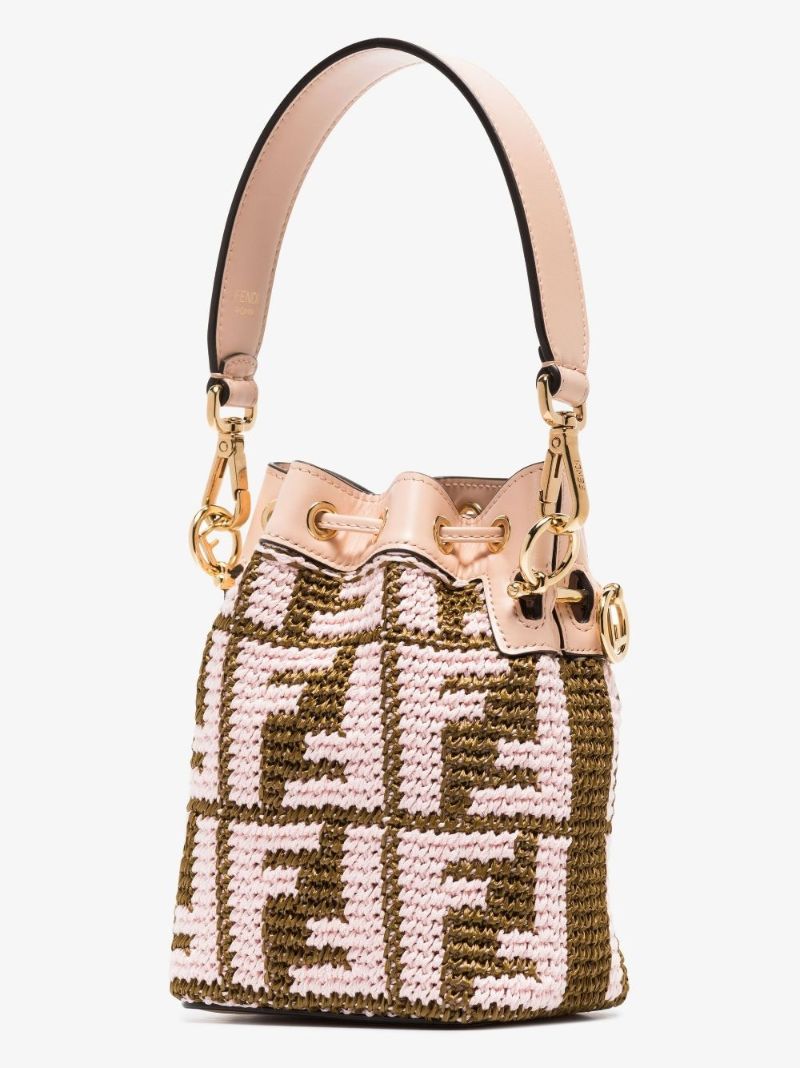 Pink Mon Tresor Mini Crochet Bucket Bag