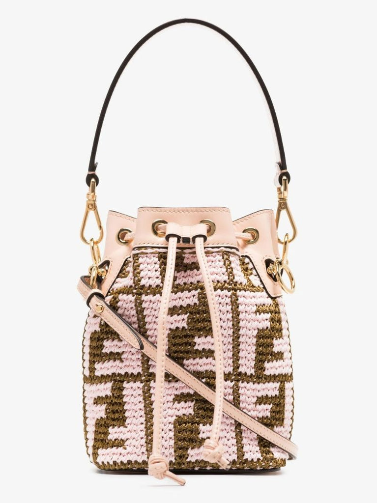 Pink Mon Tresor Mini Crochet Bucket Bag