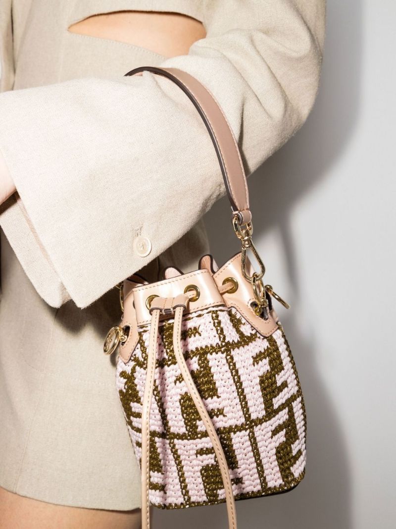 Pink Mon Tresor Mini Crochet Bucket Bag