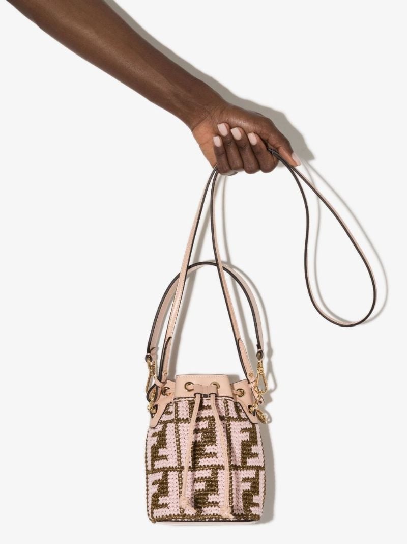 Pink Mon Tresor Mini Crochet Bucket Bag