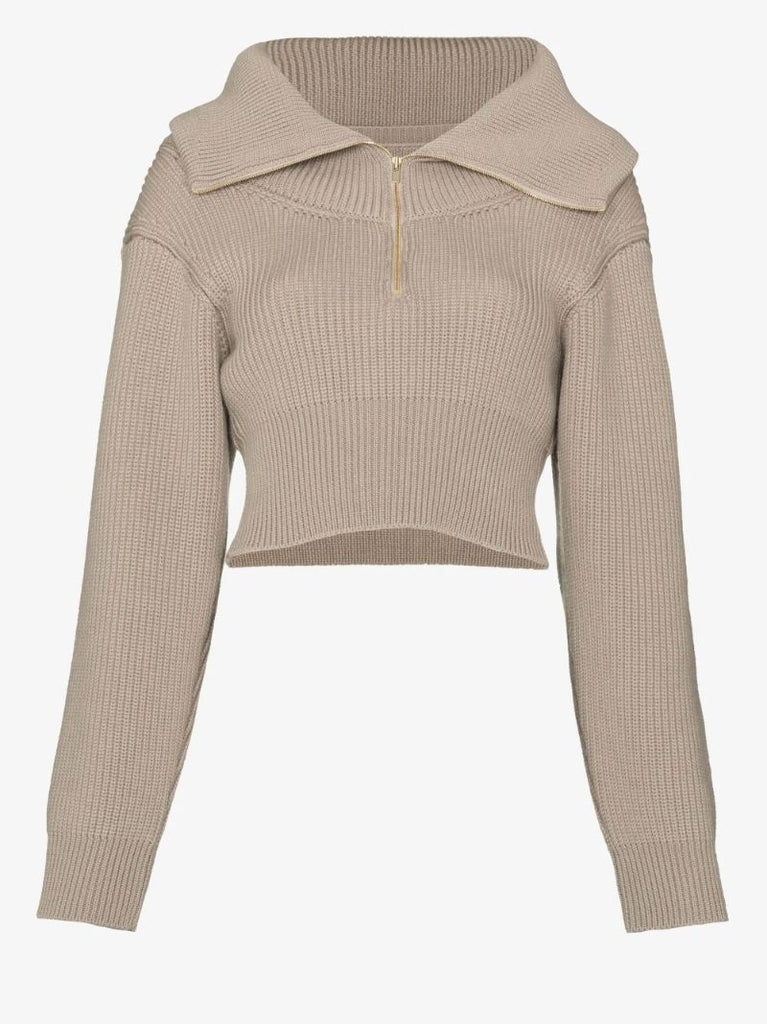 La Maille Risoul Double Collar Wool Sweater