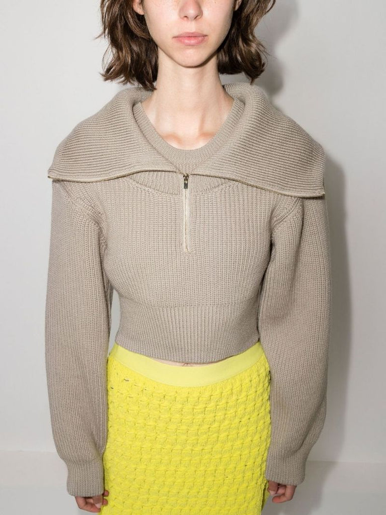 La Maille Risoul Double Collar Wool Sweater