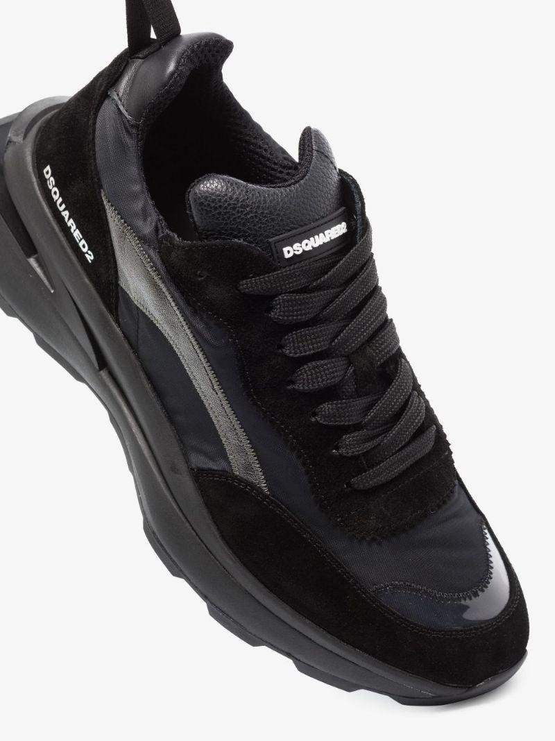 Black Wave Slash Suede Sneakers