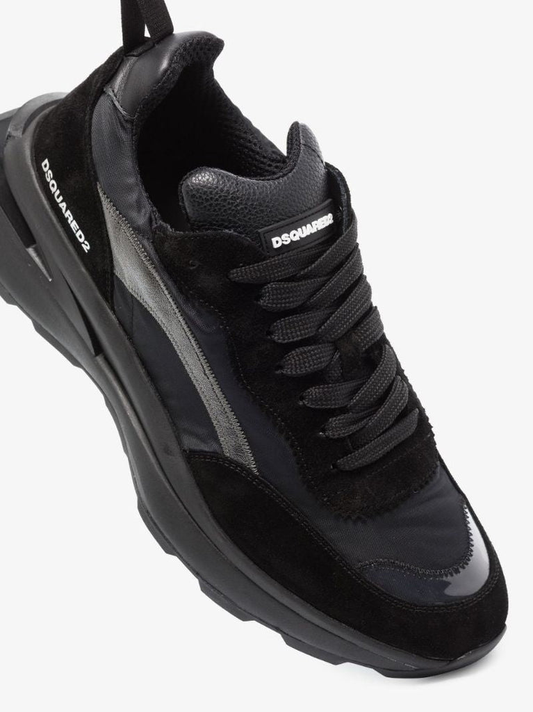 Black Wave Slash Suede Sneakers