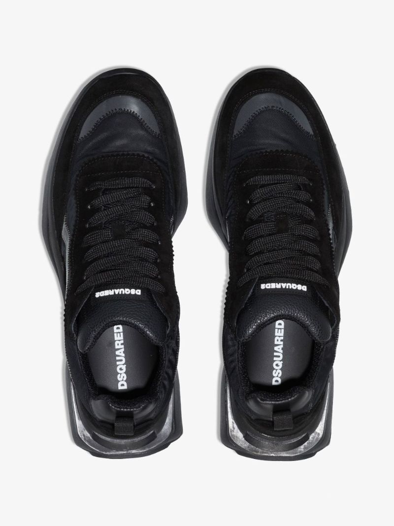 Black Wave Slash Suede Sneakers