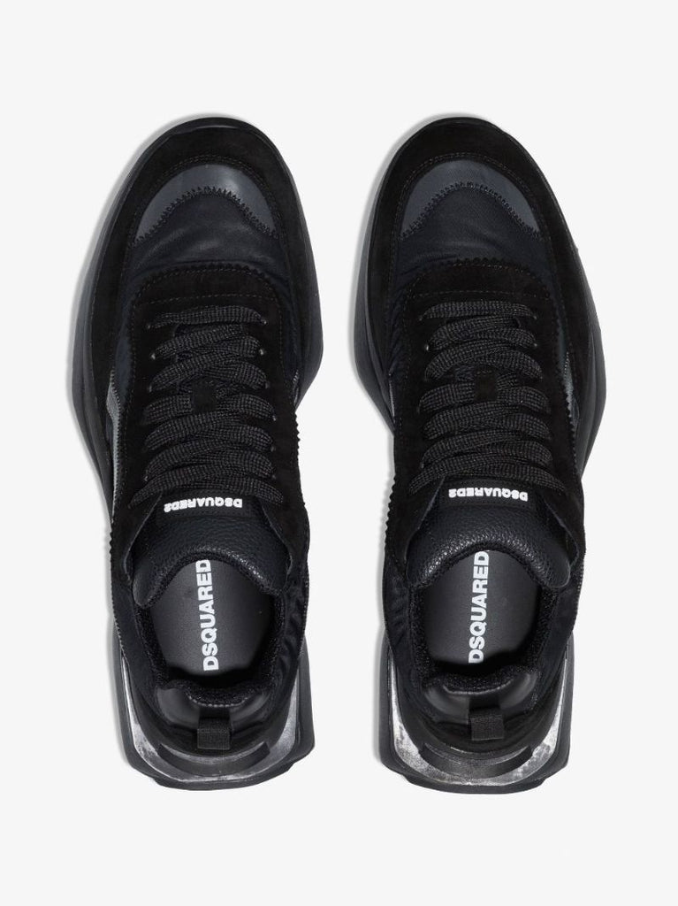 Black Wave Slash Suede Sneakers