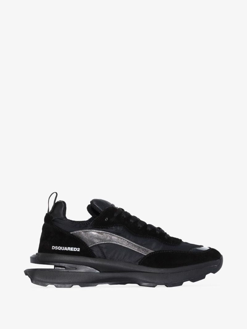 Black Wave Slash Suede Sneakers
