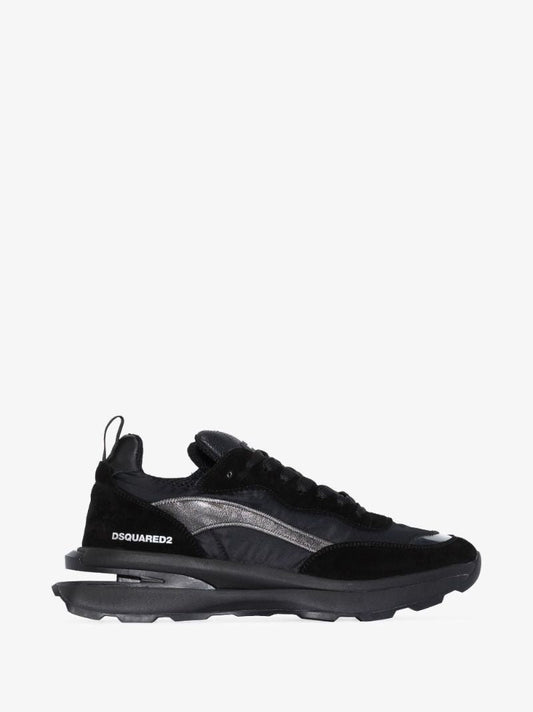Black Wave Slash Suede Sneakers