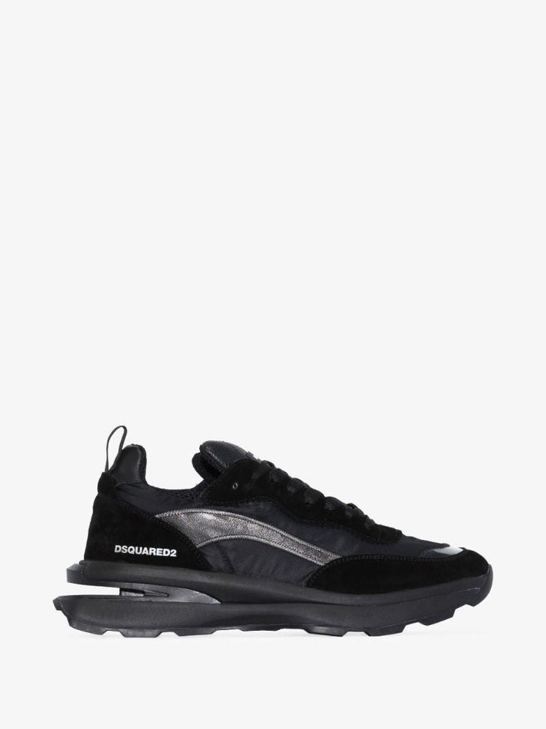 Black Wave Slash Suede Sneakers